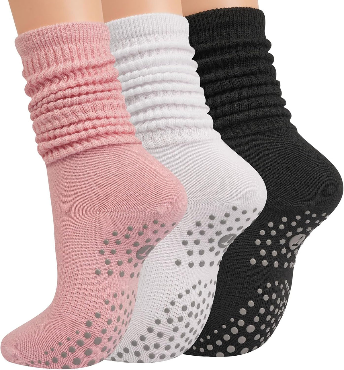 Calcetines de agarre para pilates para mujer, calcetines de yoga co...