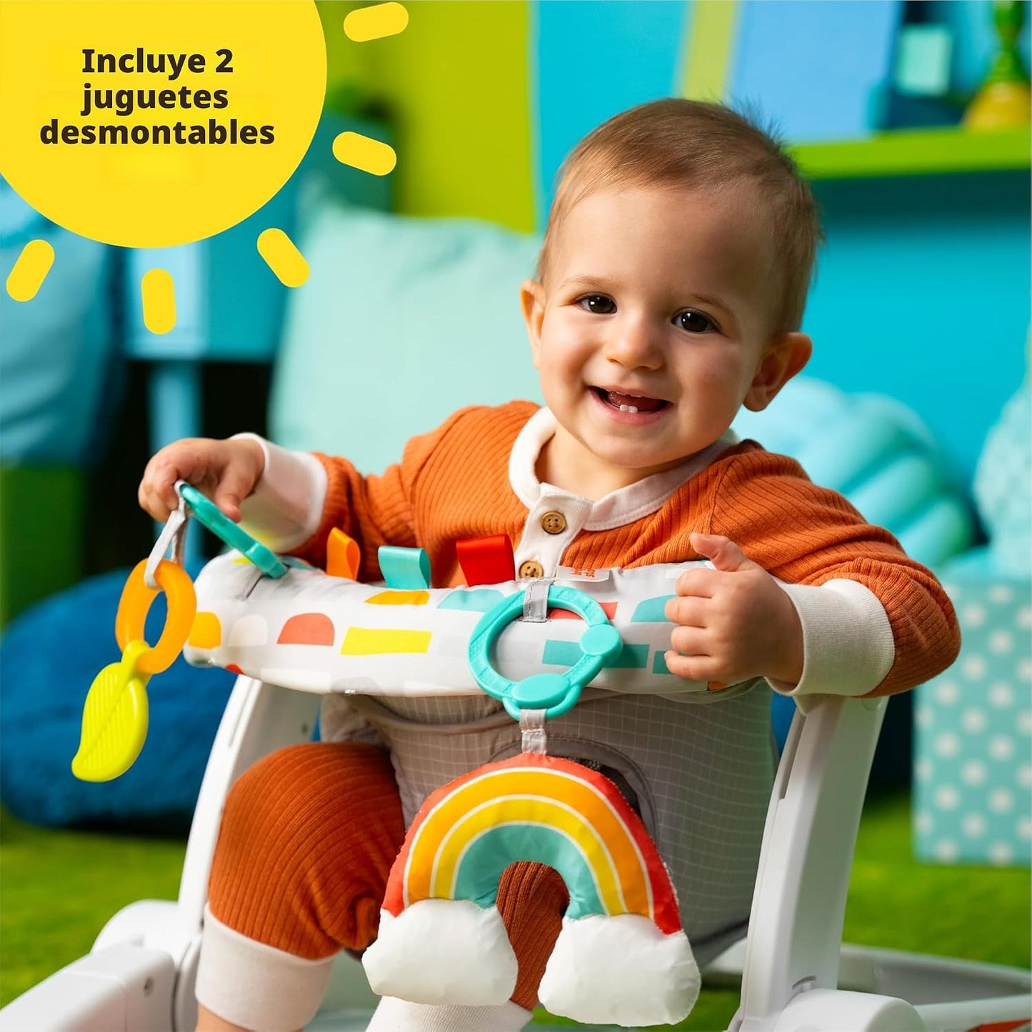 Bright Starts Learn-to-Sit - Asiento de piso para bebé, 2 posicione...