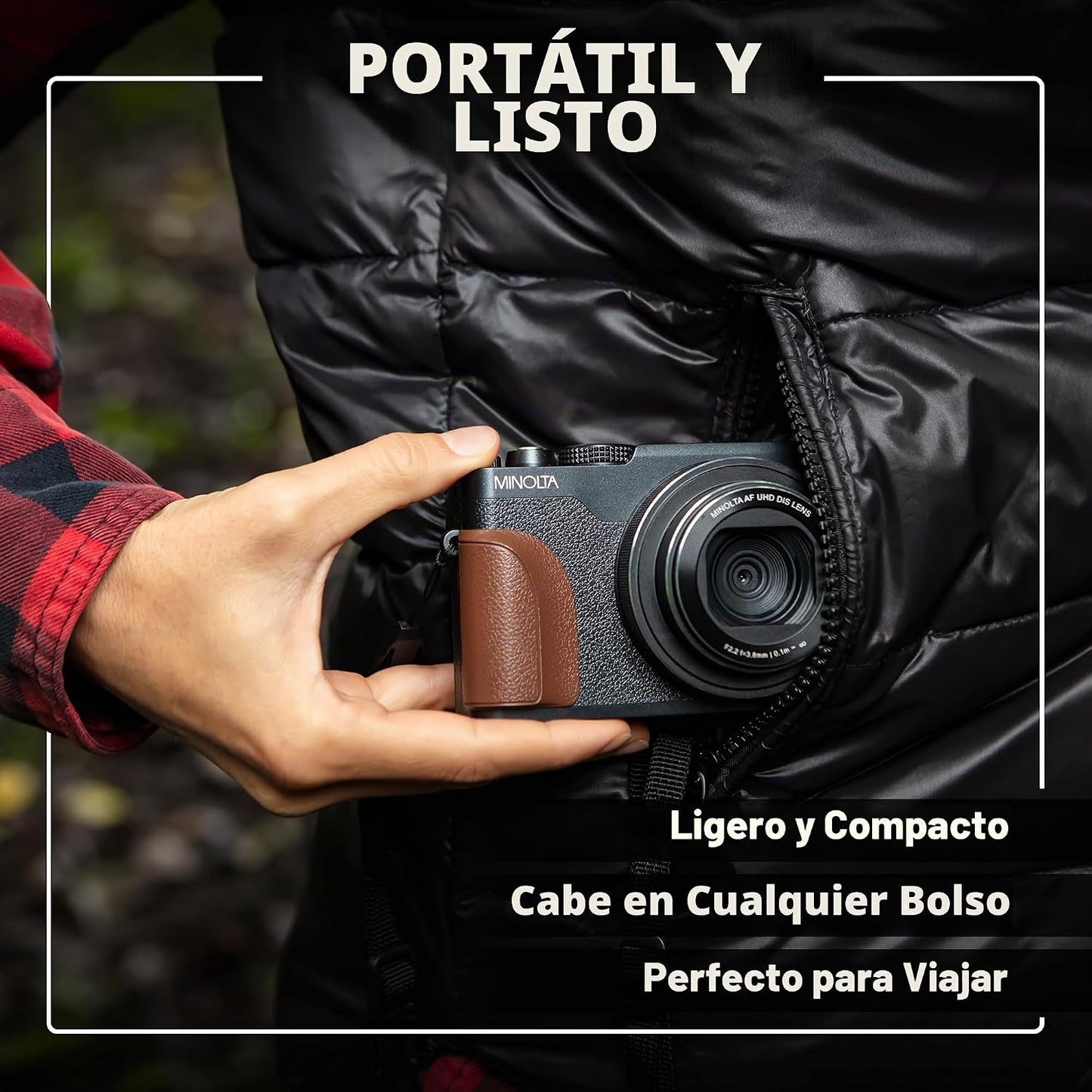 Minolta MND35 64MP 4K Ultra HD Wi-Fi Cámara digital, color negro |...