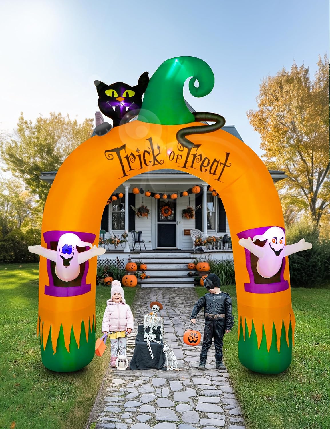 Arco inflable de Halloween, con 5 luces LED incorporadas, decoració...
