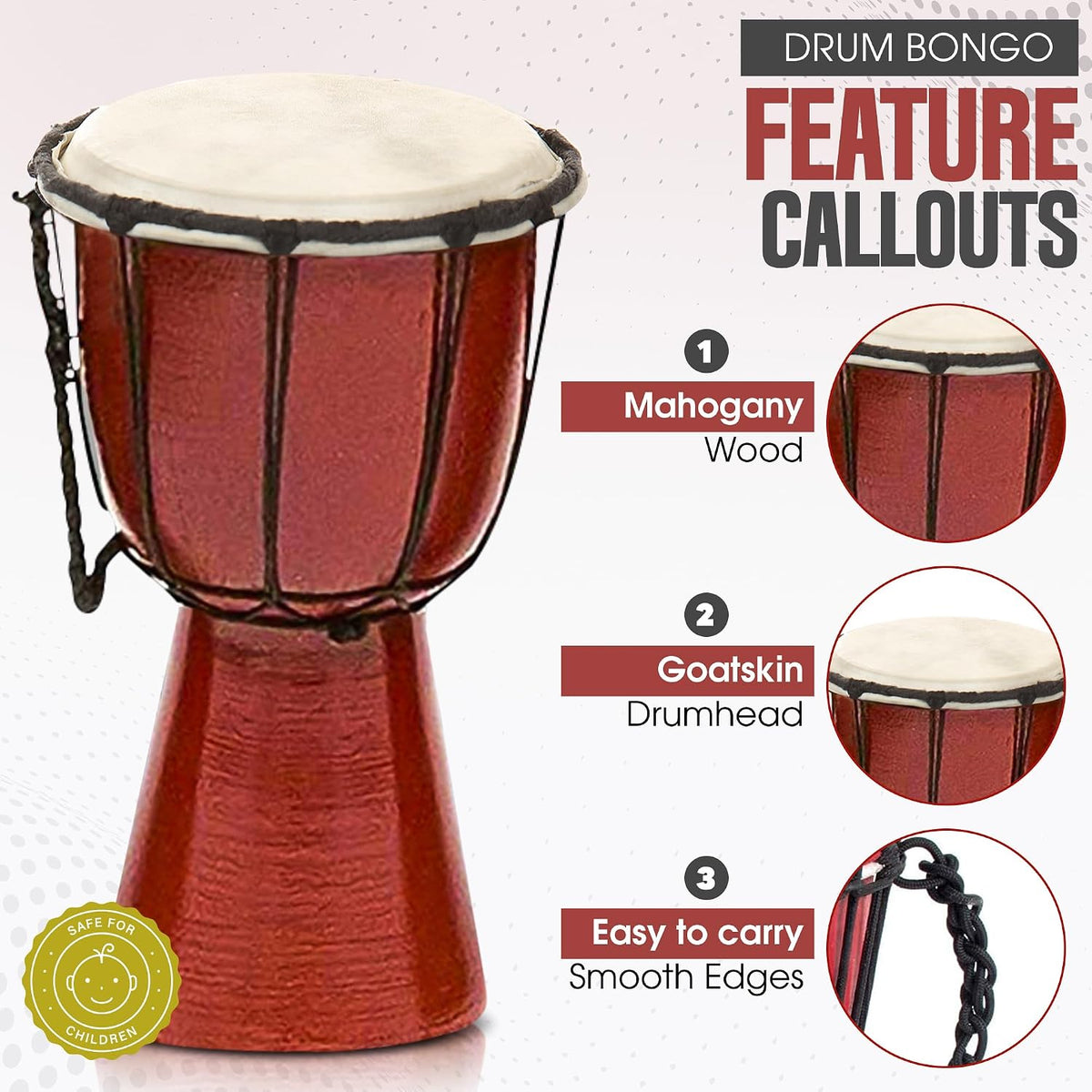 Tambores Djembe Drum Djembe es un tambor de copa cubierto de piel d...