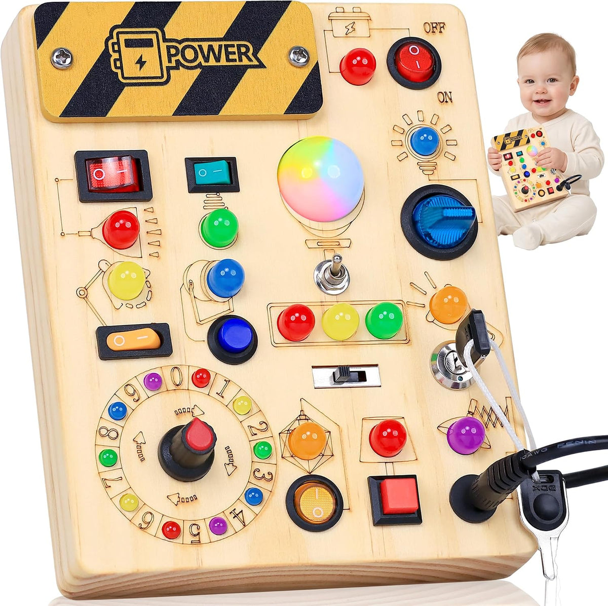RichBoy Tableros ocupados, estilo interruptor de luces, madera, 37...