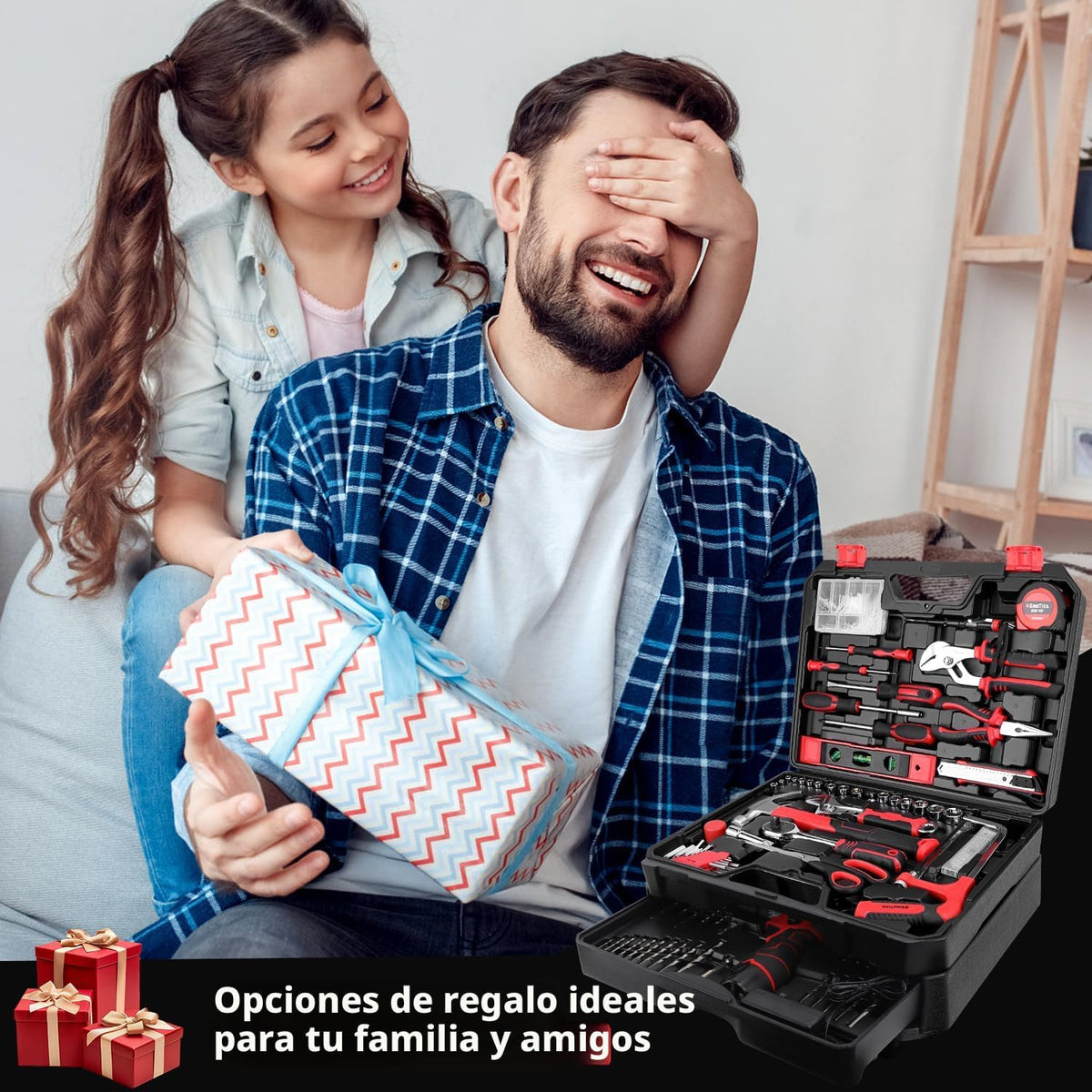 KingTool Juego de herramientas de 276 piezas con taladro eléctrico...