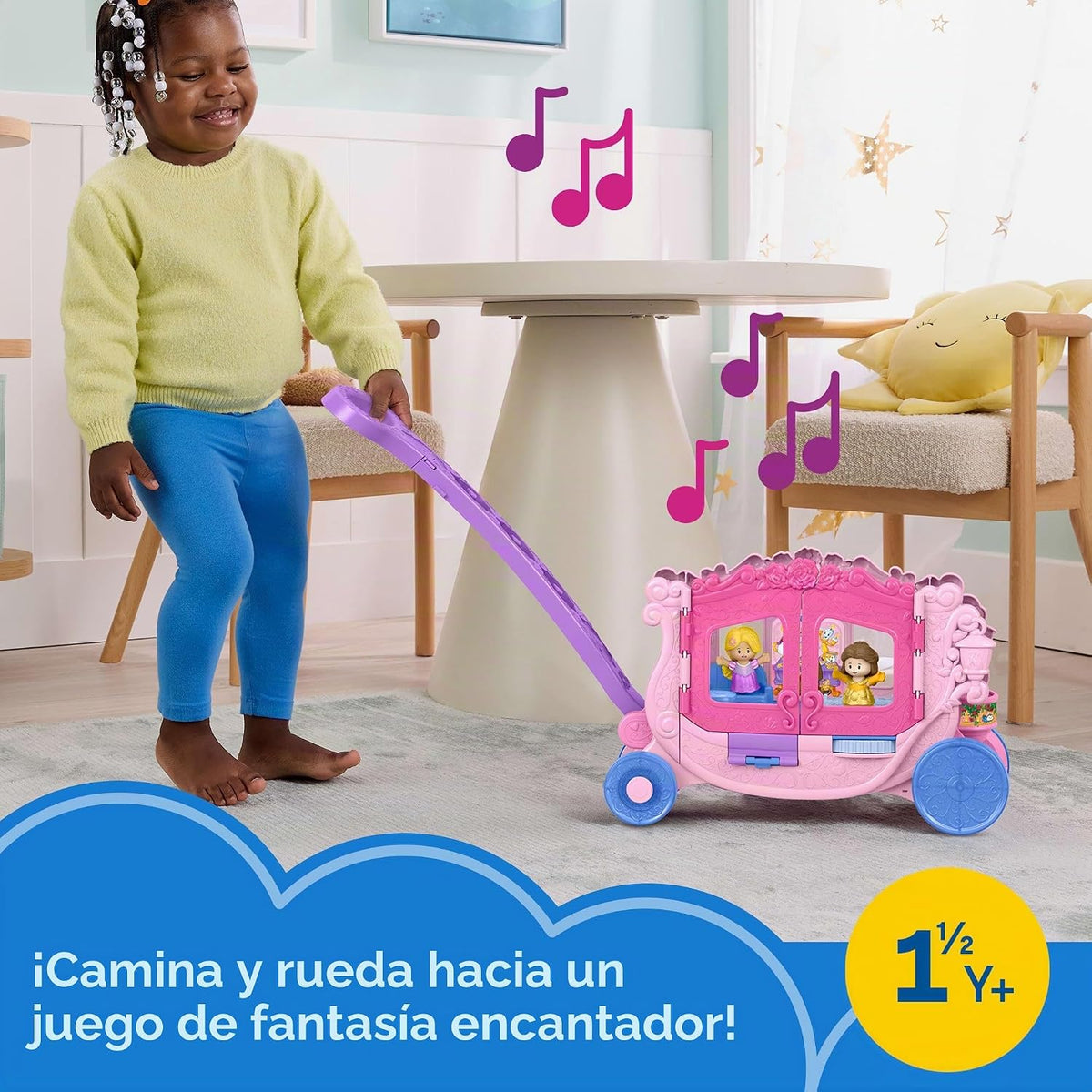 Paquete de Fisher-Price Little People Disney Princess Carrito Music...
