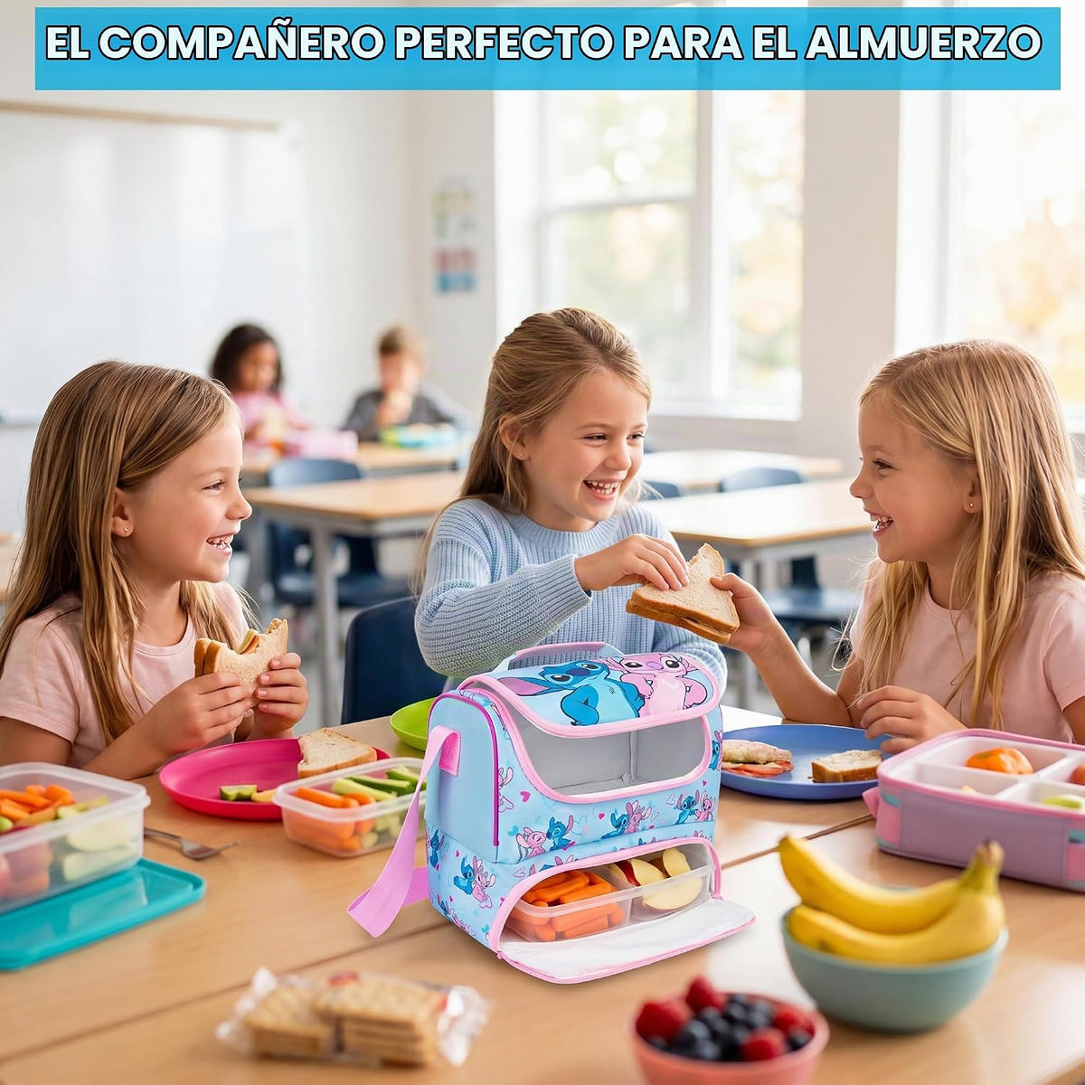 Get Trend Disney Stitch Girls Bolsa de almuerzo aislada para la esc...