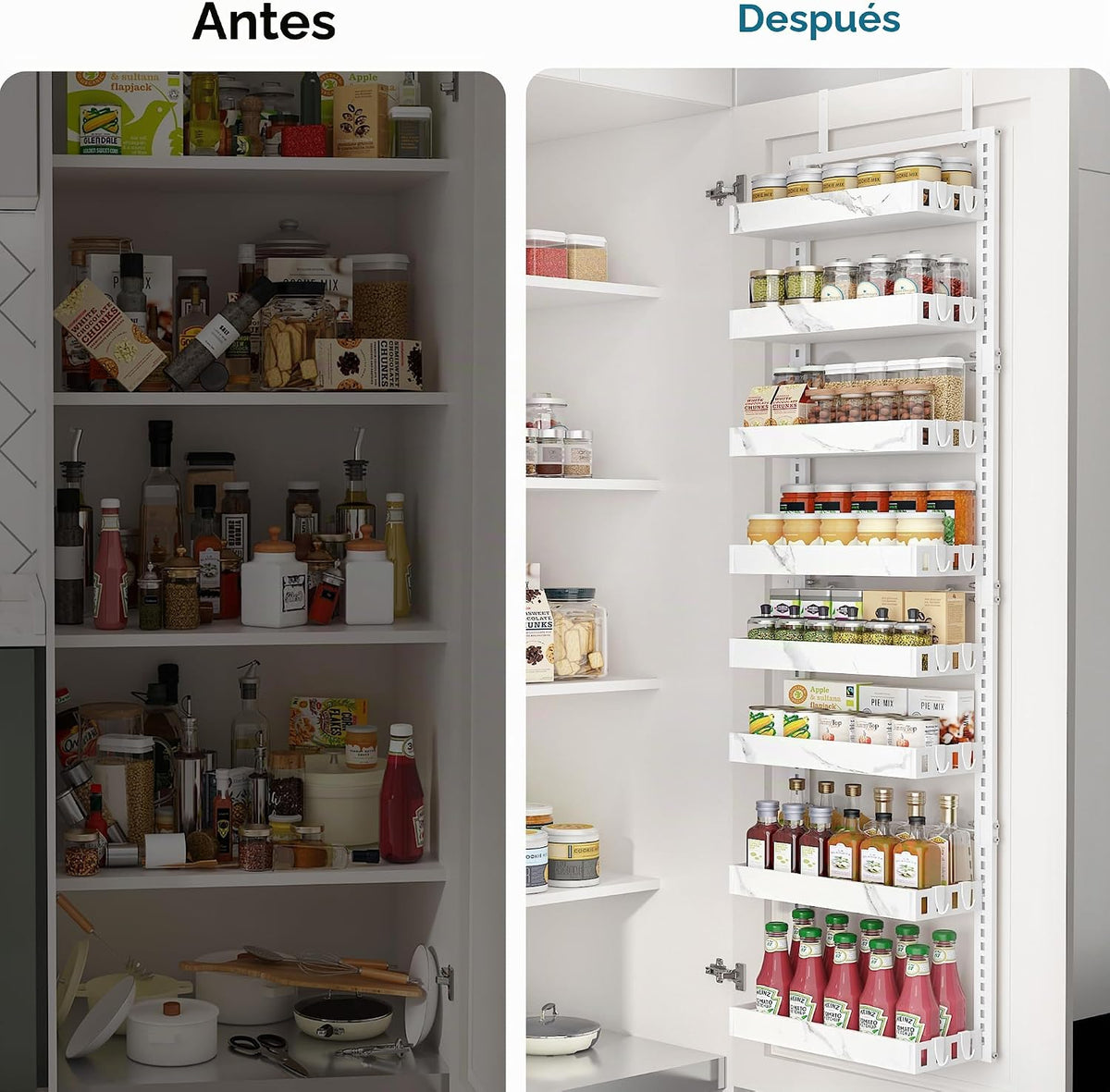 bukfen Organizador de despensa sobre la puerta, cesta ajustable de...