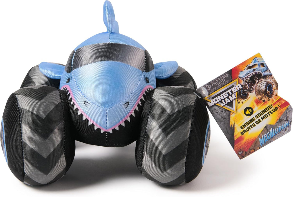 Monster Jam Camión de peluche Megalodon de 7 pulgadas con luces y s...