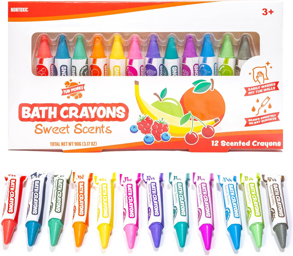 Tub Works® Crayones de baño con aromas dulces Smooth™, juguete de b...