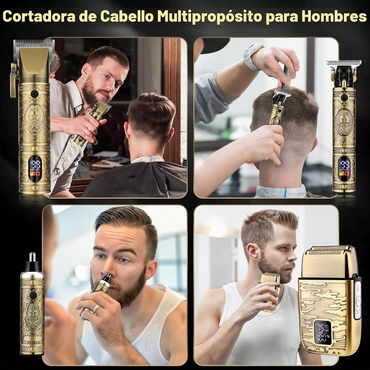 QREEYX Cortadora de pelo para hombre, recortadora de pelo en T, rec...