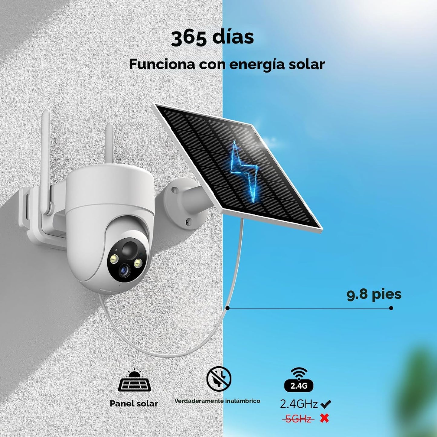 Oculview Cámaras de seguridad solar 2K inalámbricas para exteriores...