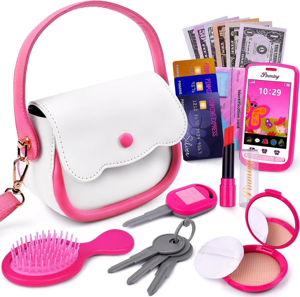 GJZZ Bolsa de juguete para niñas pequeñas, juguetes de maquillaje p...