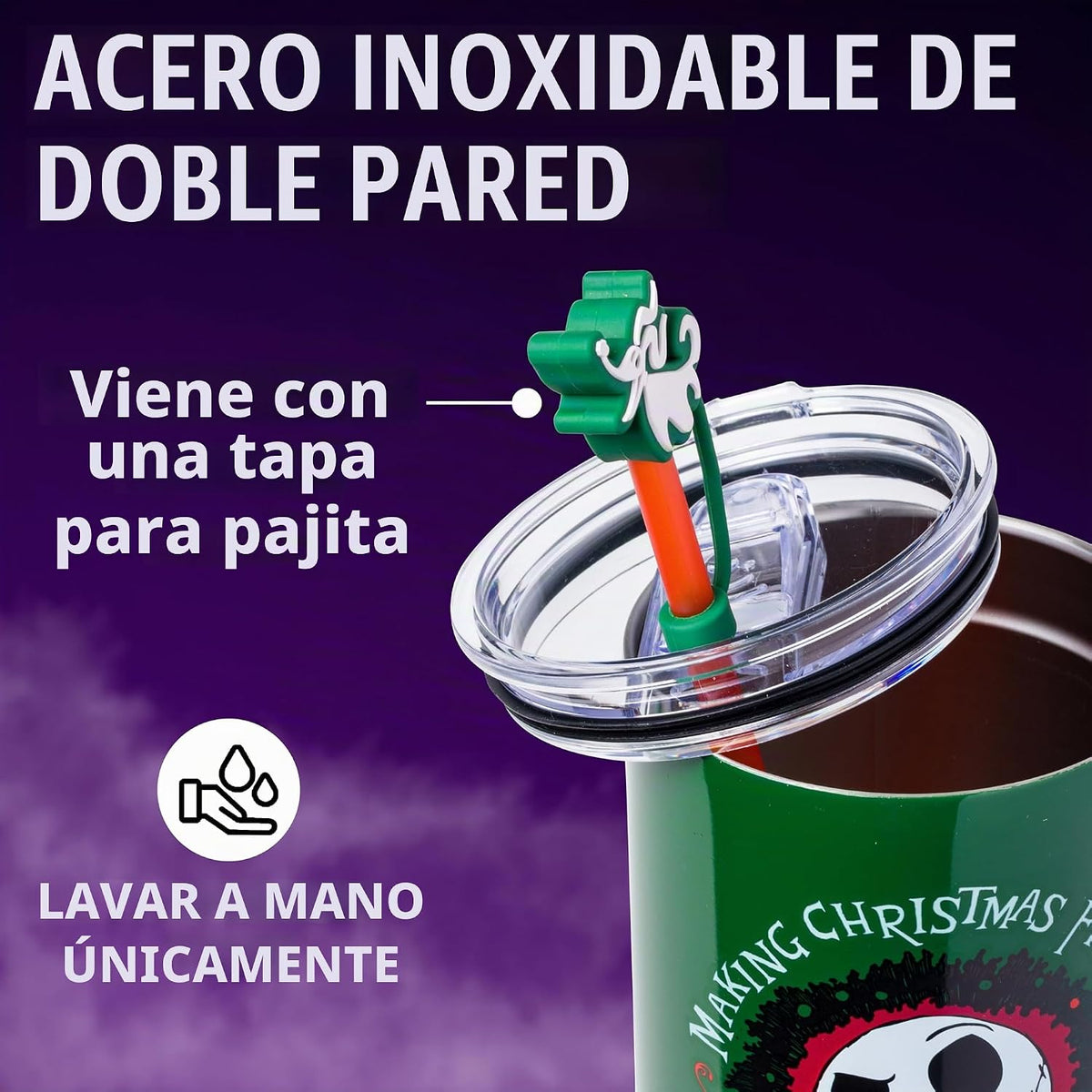 Silver Buffalo Nightmare Before Christmas, vaso de acero inoxidable...