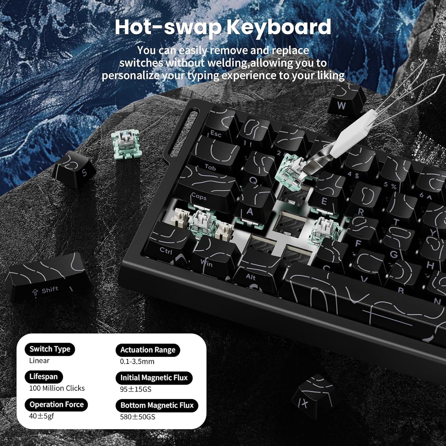 Teclado de Juego ATTACK SHARK X68 HE con 8000Hz de Disparo Rápido,...