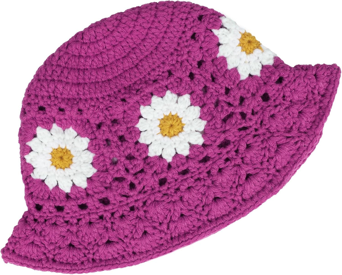 Sombrero de pescador de punto plegable para mujer, diseño de margar...