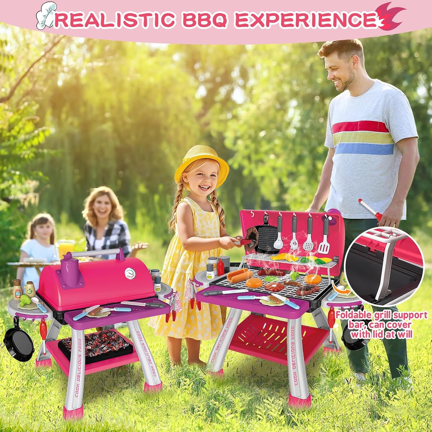 Juguetes de Cocina para Niños, Parrilla de Barbacoa para Niños Jueg...