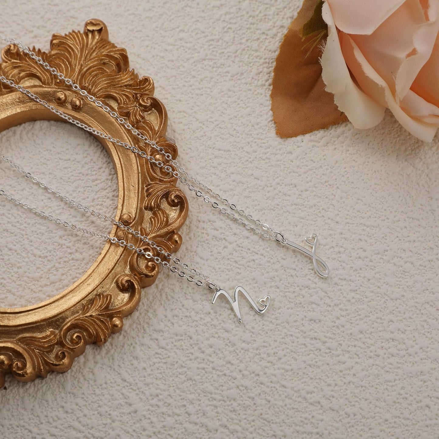 CAROVO - Collares con inicial para mujer, delicado collar con dije...