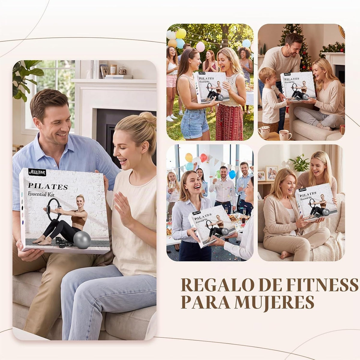 JELUTAR Kit de pilates para mujer, entrenamiento en casa, juego de...