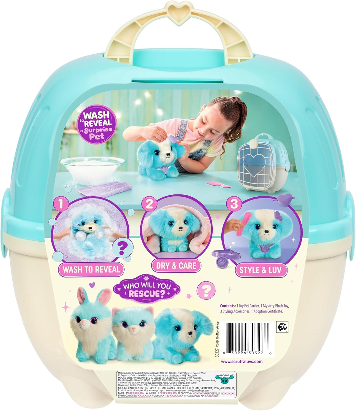 ScruffaLuvs Mascota sorpresa azul, juguete de peluche misterioso, l...