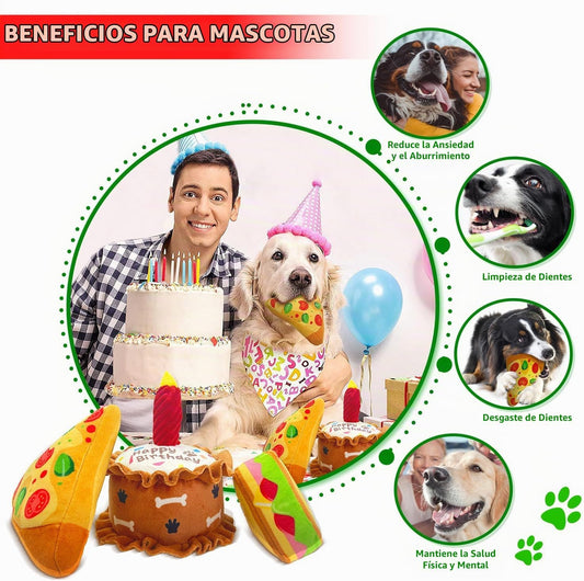 CneeeeeB Juguetes de Cumpleaños para Perros Juguete Crujiente para...