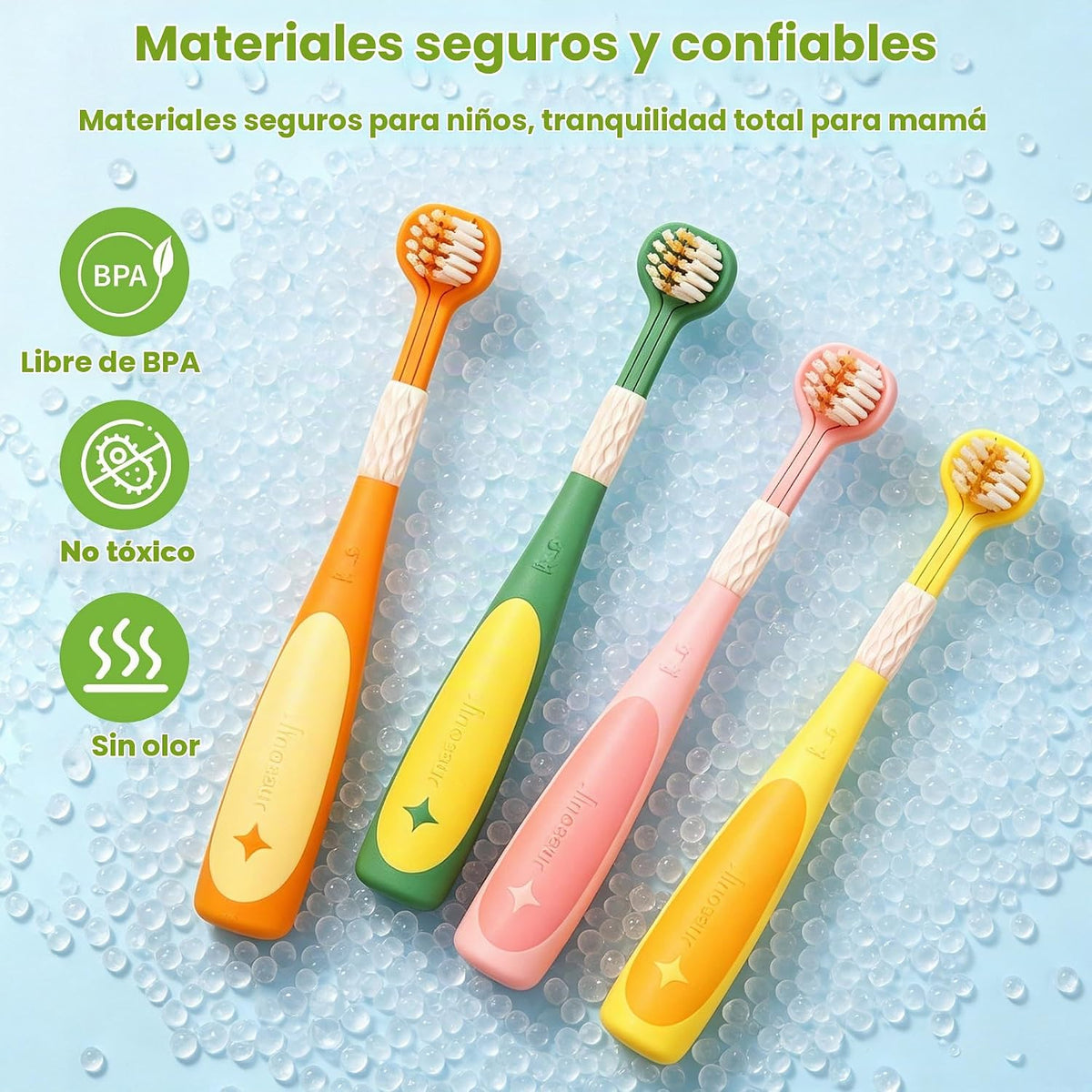 Paquete de 4 cepillos de dientes para niños pequeños, eficientes y...