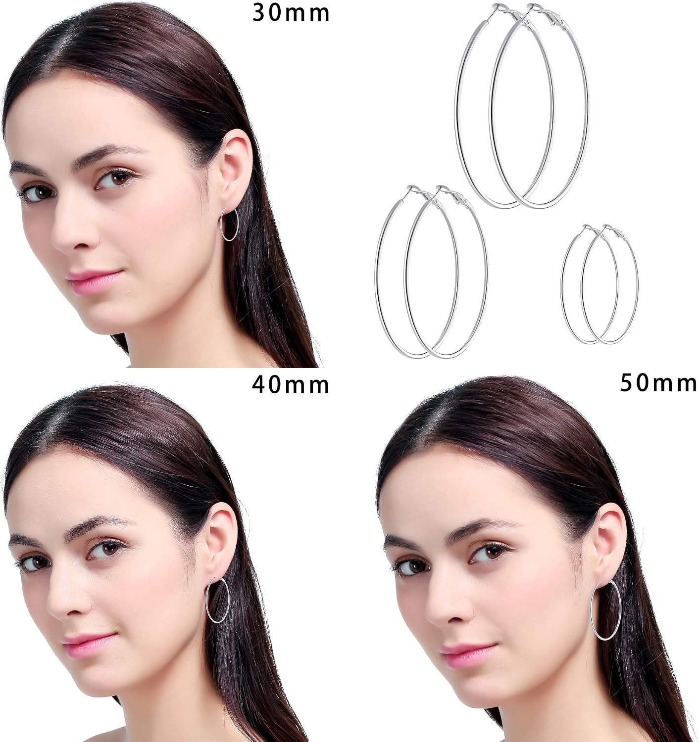 5\/12 Pares Pendientes de Aro Chapados en Oro y Plata para Mujer, J...
