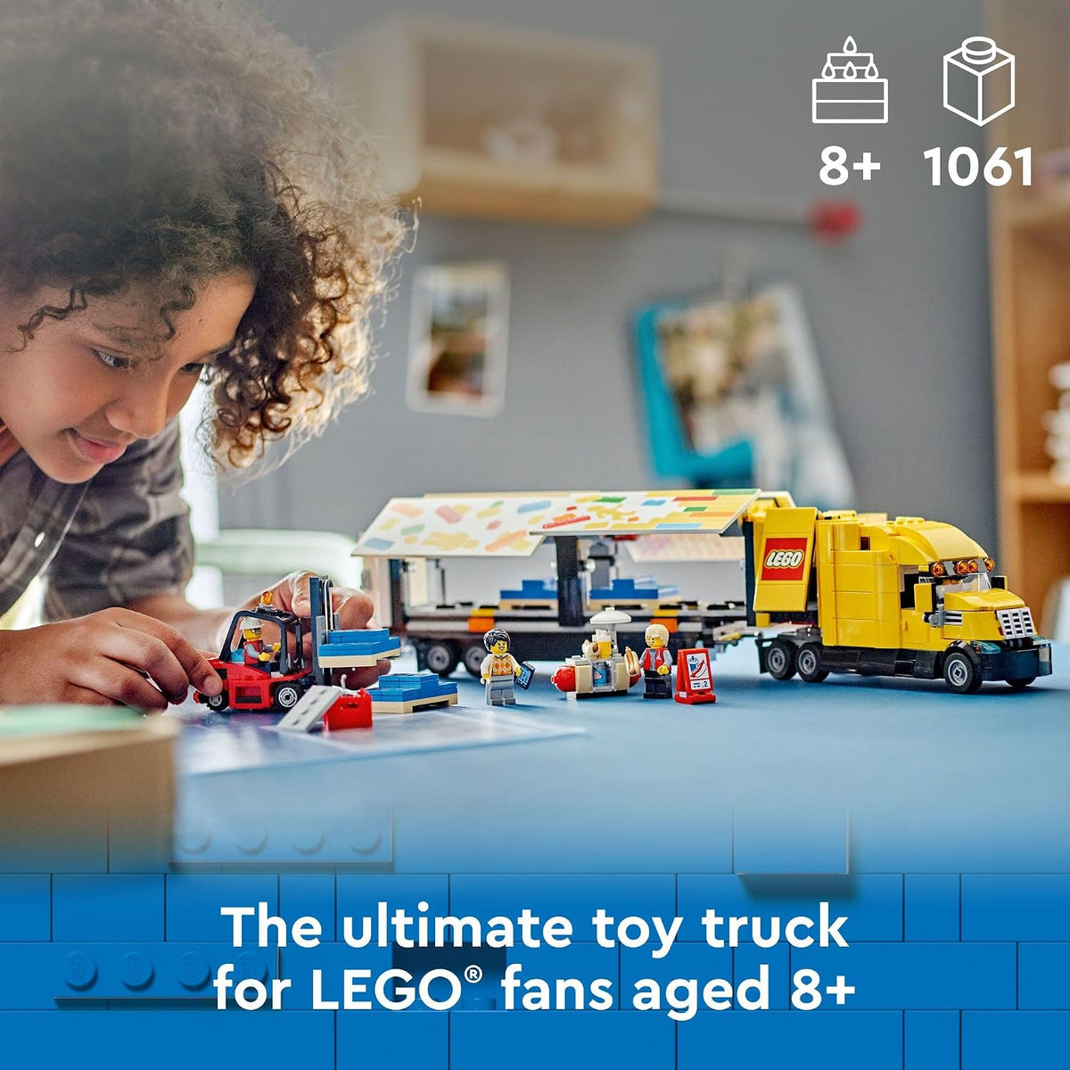 LEGO Camión de reparto amarillo de la ciudad, juguete de construcci...