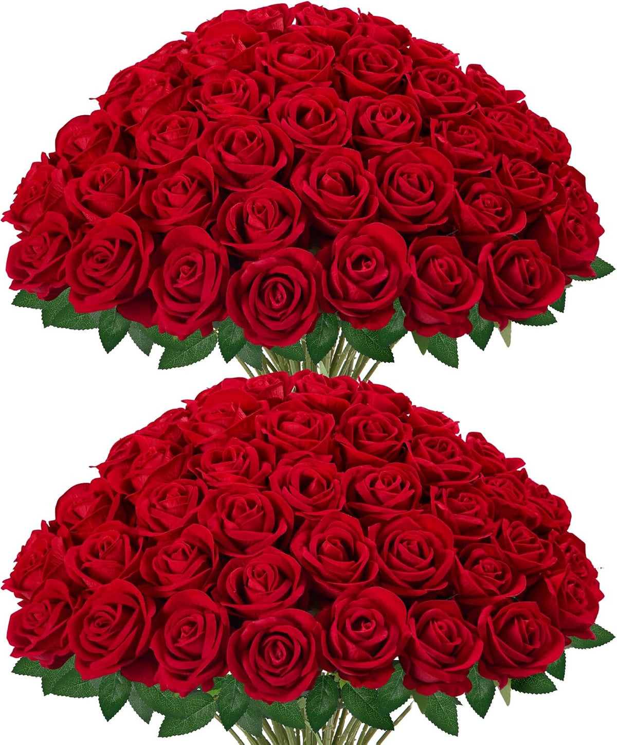 InnoGear Rosas rojas artificiales 50 piezas de terciopelo falso sed...