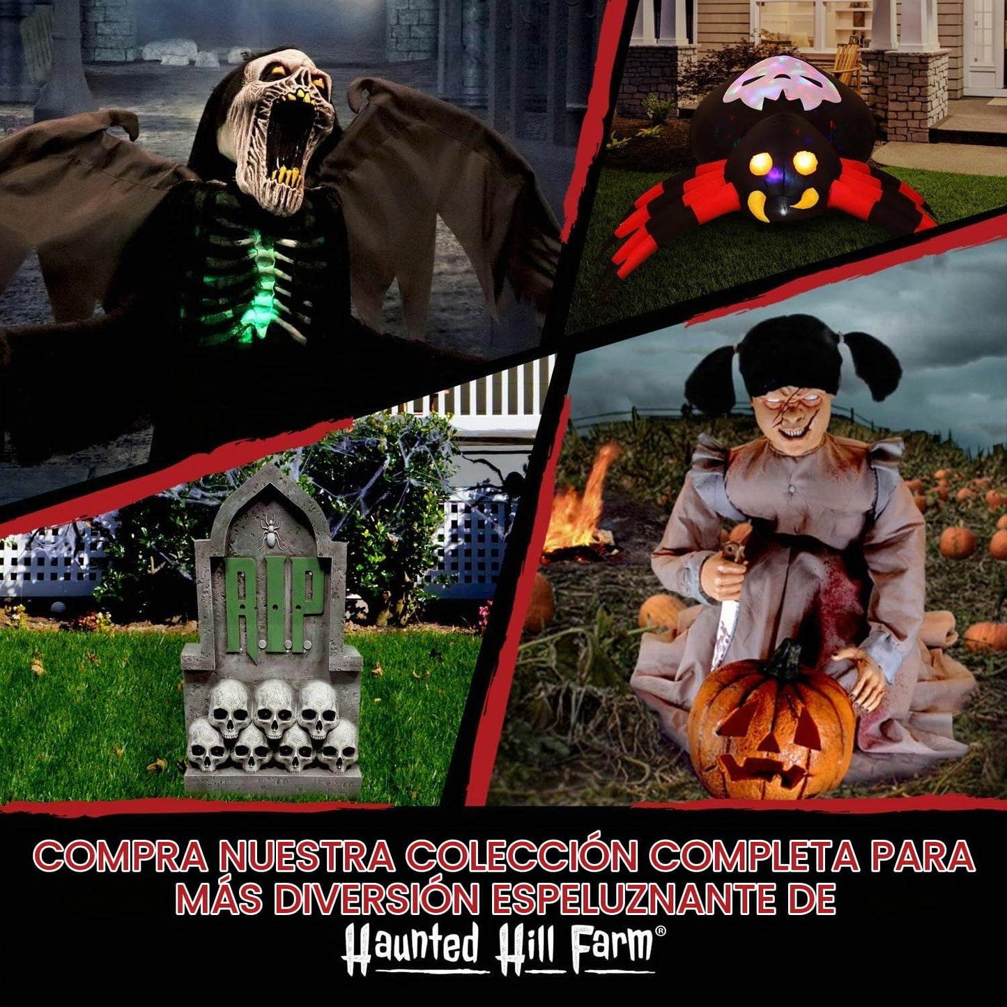 Haunted Hill Farm - Bruja parlante aterradora, animatrónico de tama...