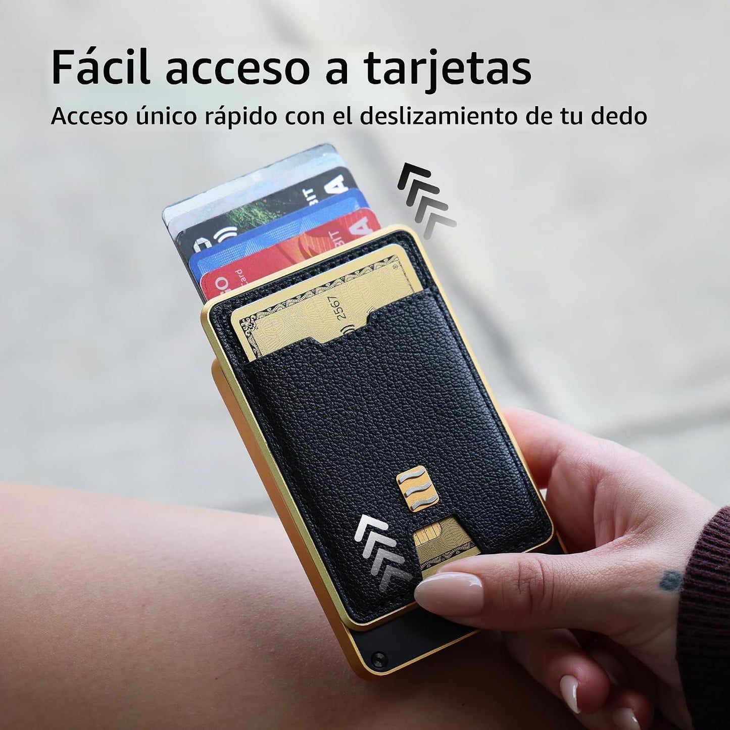VENICE MIAMI Cartera con bloqueo RFID, tarjetero minimalista con ac...