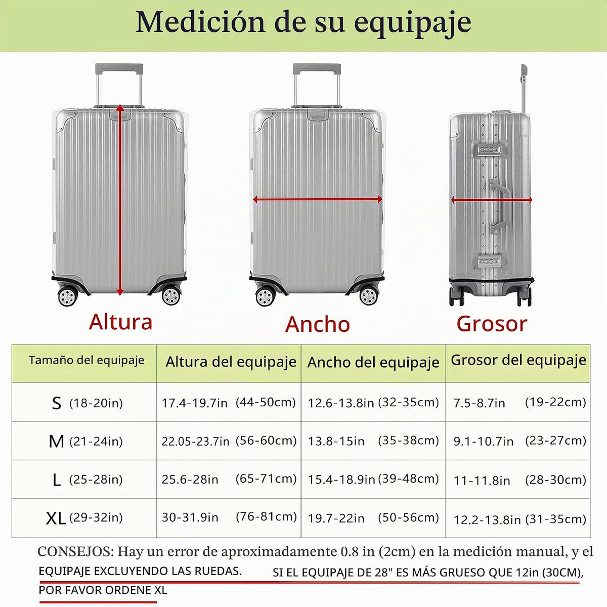 hswosnas Funda de equipaje aprobada para maletas de viaje, protecto...