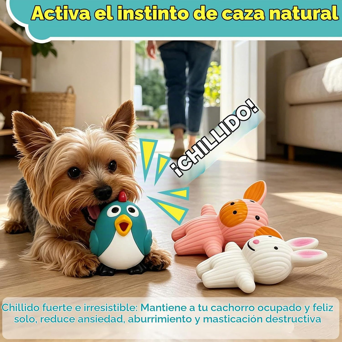 LECHONG Paquete de 5 juguetes de látex para perros pequeños, juguet...
