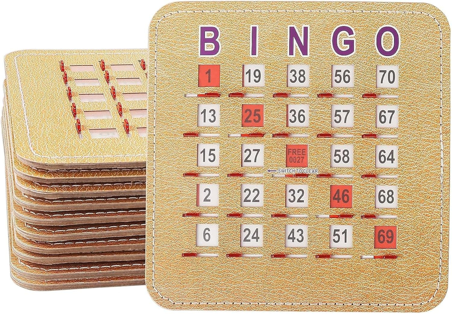 GSE Games &amp; Sports Expert Tarjetas de bingo con obturador cosid...