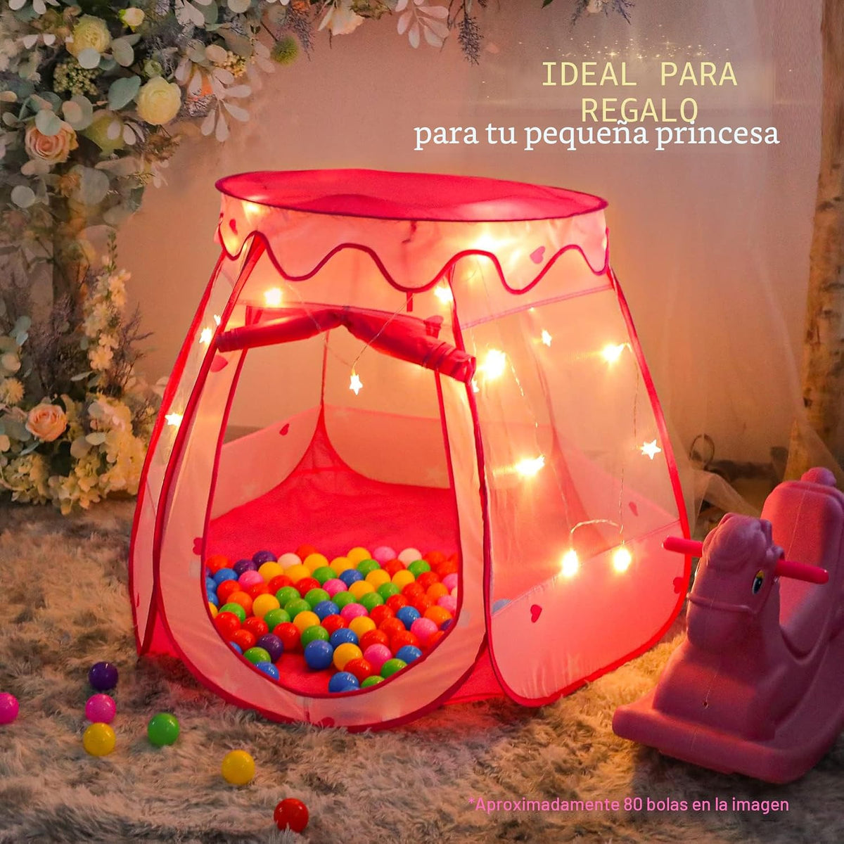DISHIO Pozos de pelotas con 50 pelotas, carpas emergentes para niño...
