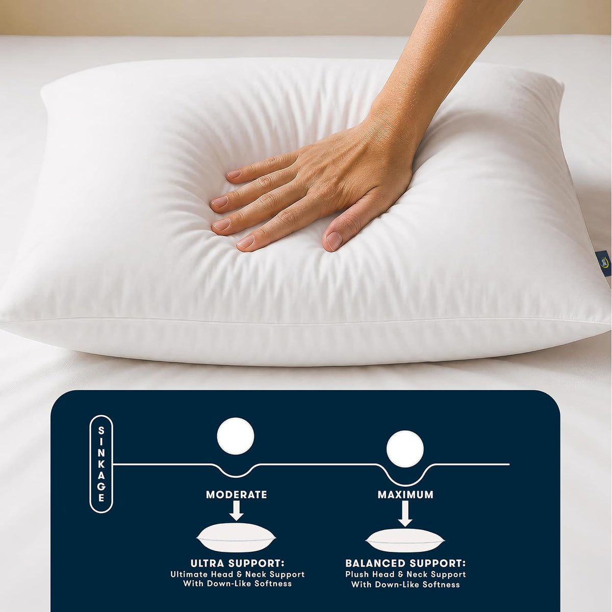Serta Down Illusion - Almohadas suaves hipoalergénicas, medias\/fir...