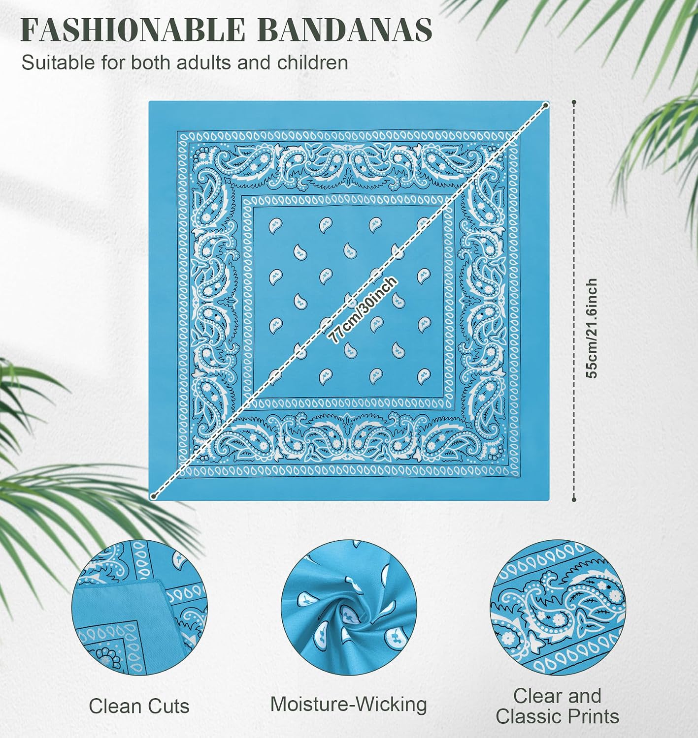 YSense 14 piezas Bandanas con estampado de cachemira, diademas nove...