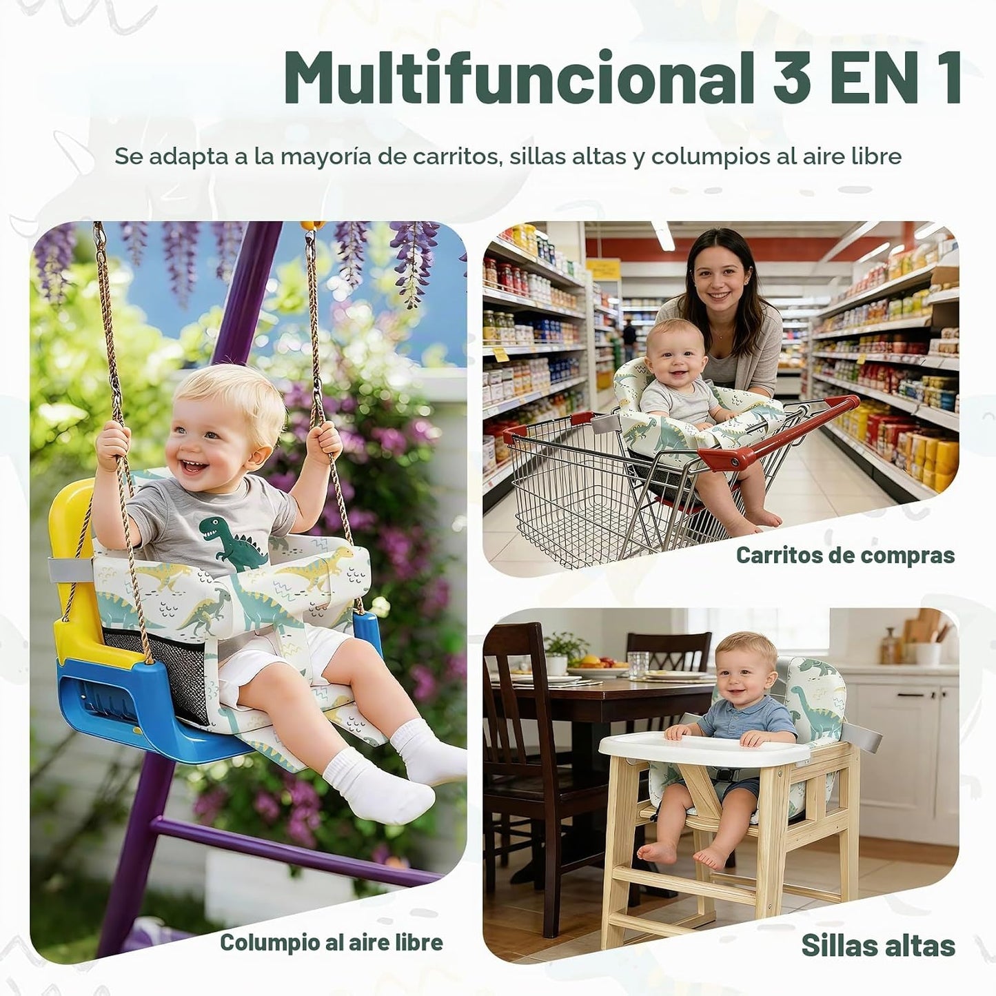 Funda de asiento de carrito de compras para bebé niña y niño, funda...