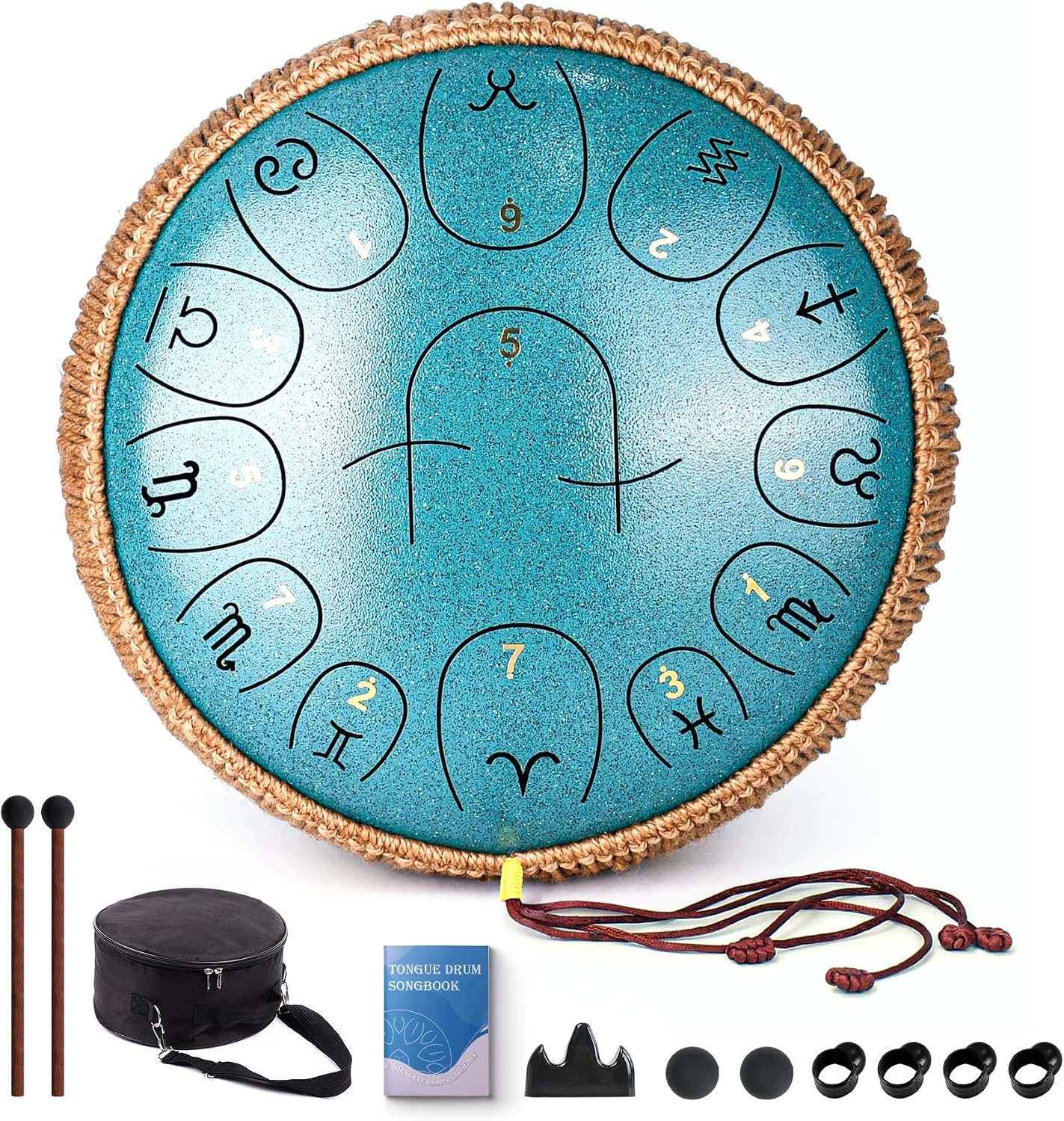 Tambor de Lengua de Acero, 12 Pulgadas 13 Notas Tambor Handpan, Tam...
