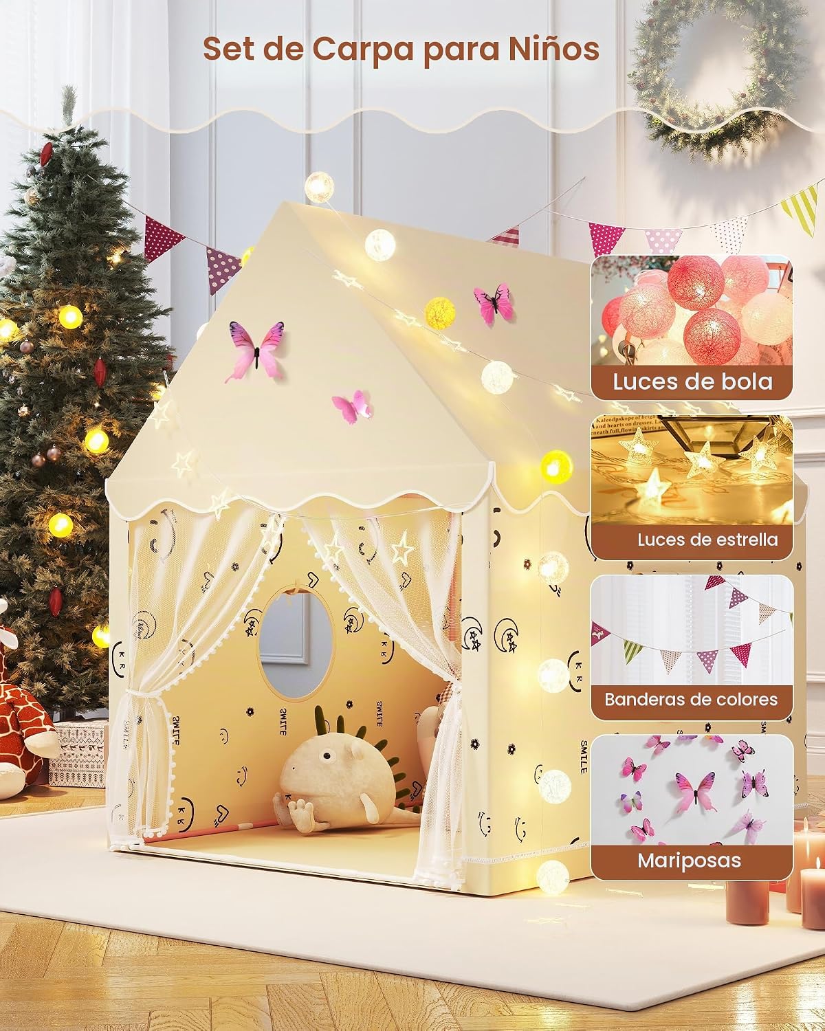 Tienda de campaña para niños, tienda de campaña de princesa para in...