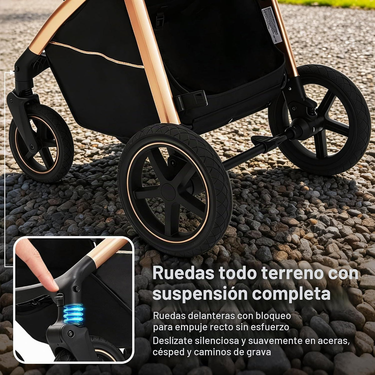 Cochecito de bebé convertible 2 en 1, asiento reclinable reversible...