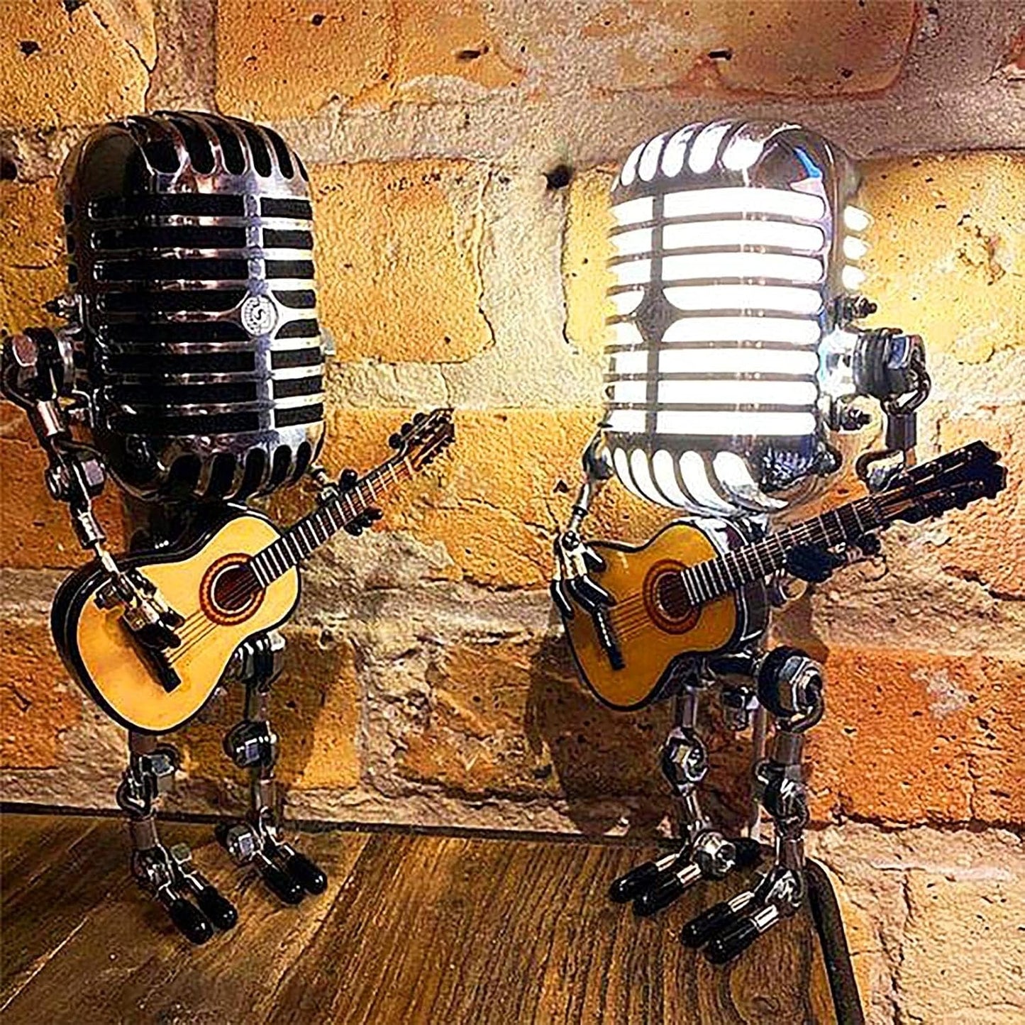 Lámpara de guitarra con micrófono vintage, regalos geniales de guit...