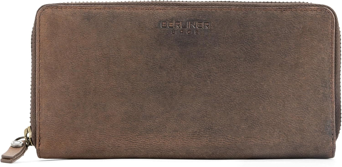 BERLINER BAGS Cartera de cuero genuino Margo, con bloqueo RFID, tar...