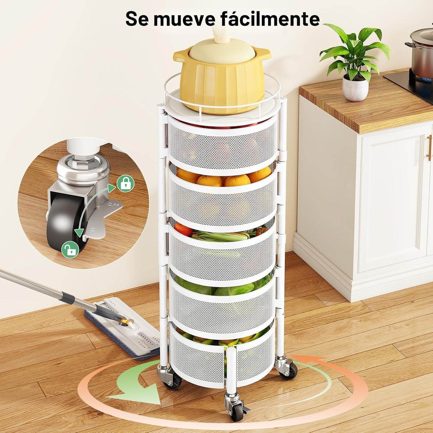 SAYZH Canasta de frutas y verduras para cocina, estante de almacena...