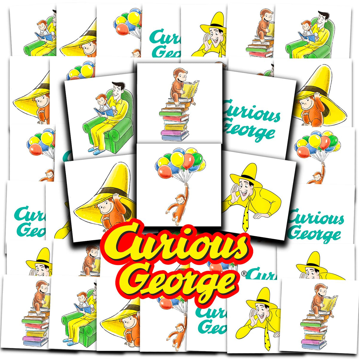 Curious George Tattoos - Paquete de recuerdos de fiesta, 72 tatuaje...