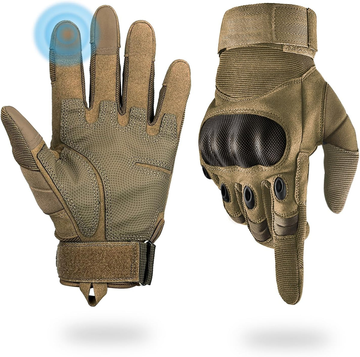Liovoras Guantes tácticos para hombres, guantes de tiro y motocicle...
