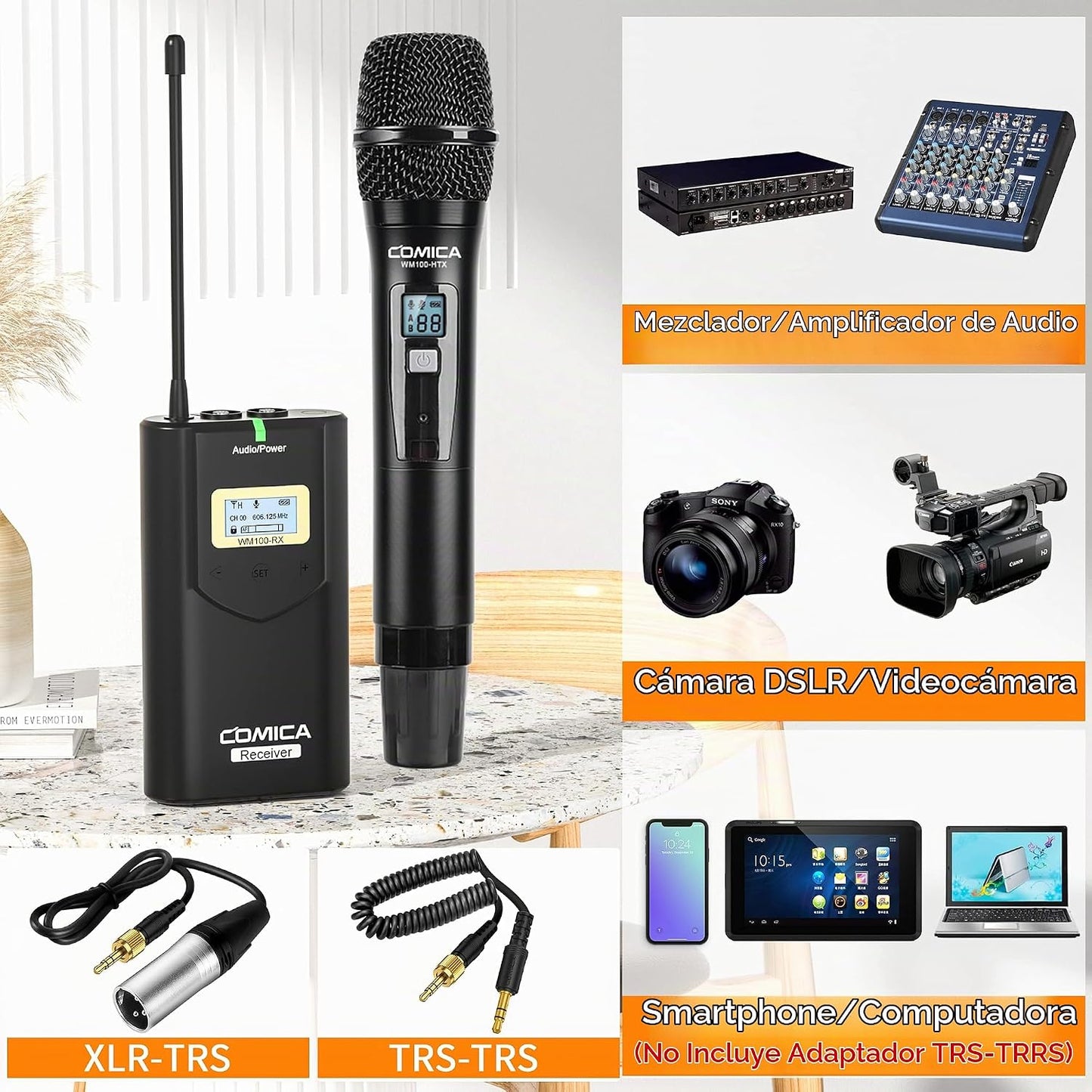 COMICA CVM-WM100 H UHF Sistema de Micrófono Inalámbrico Profesional...