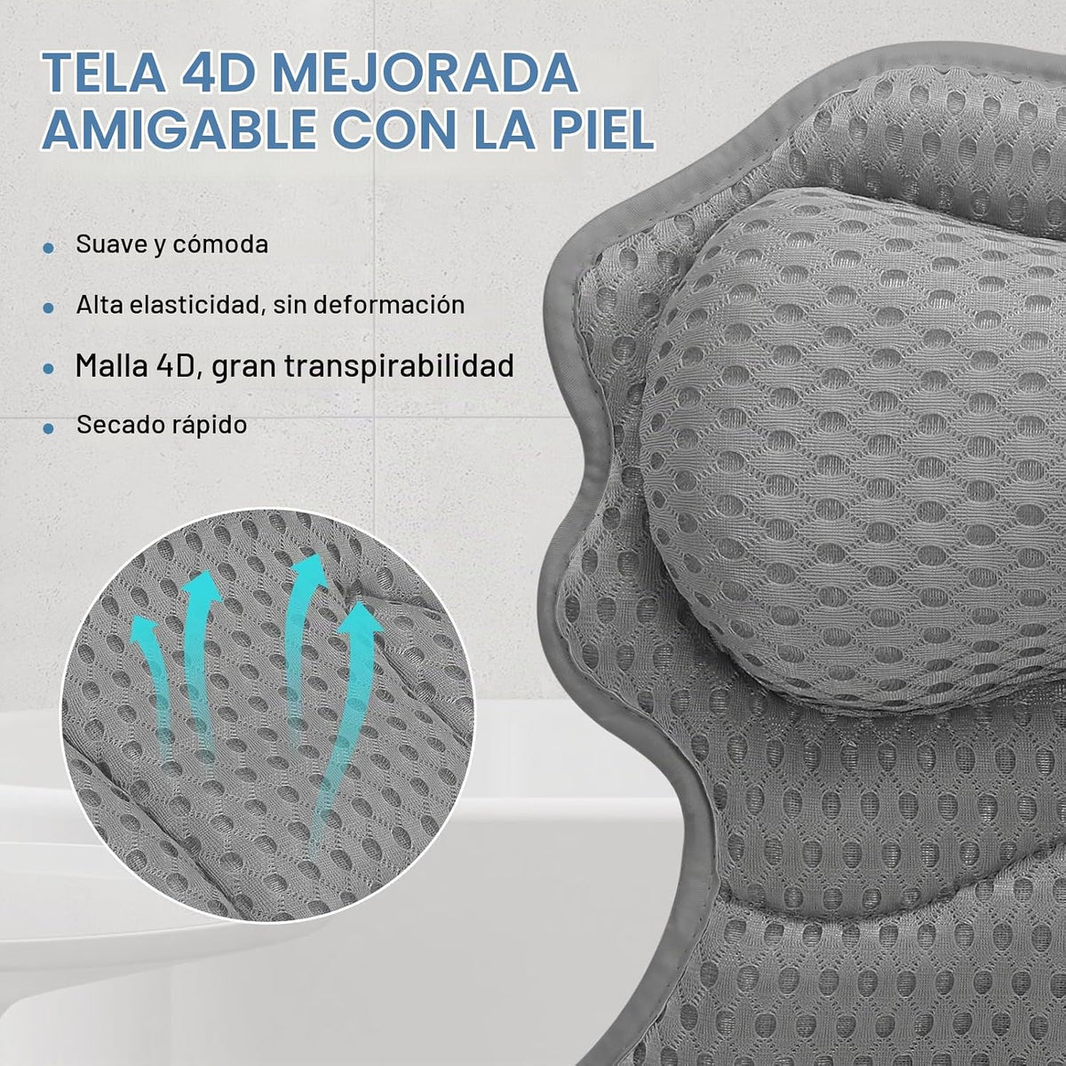 Almohada de baño SetSail, almohadas relajantes para el cuello y la...