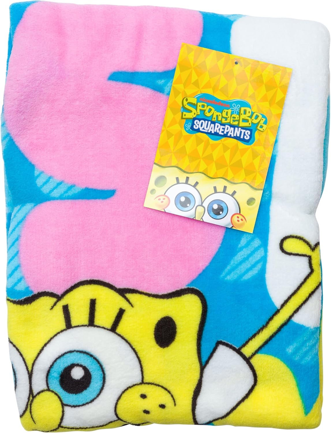 Silver Buffalo Bob Esponja, manta de forro polar, 45 x 60 pulgadas...
