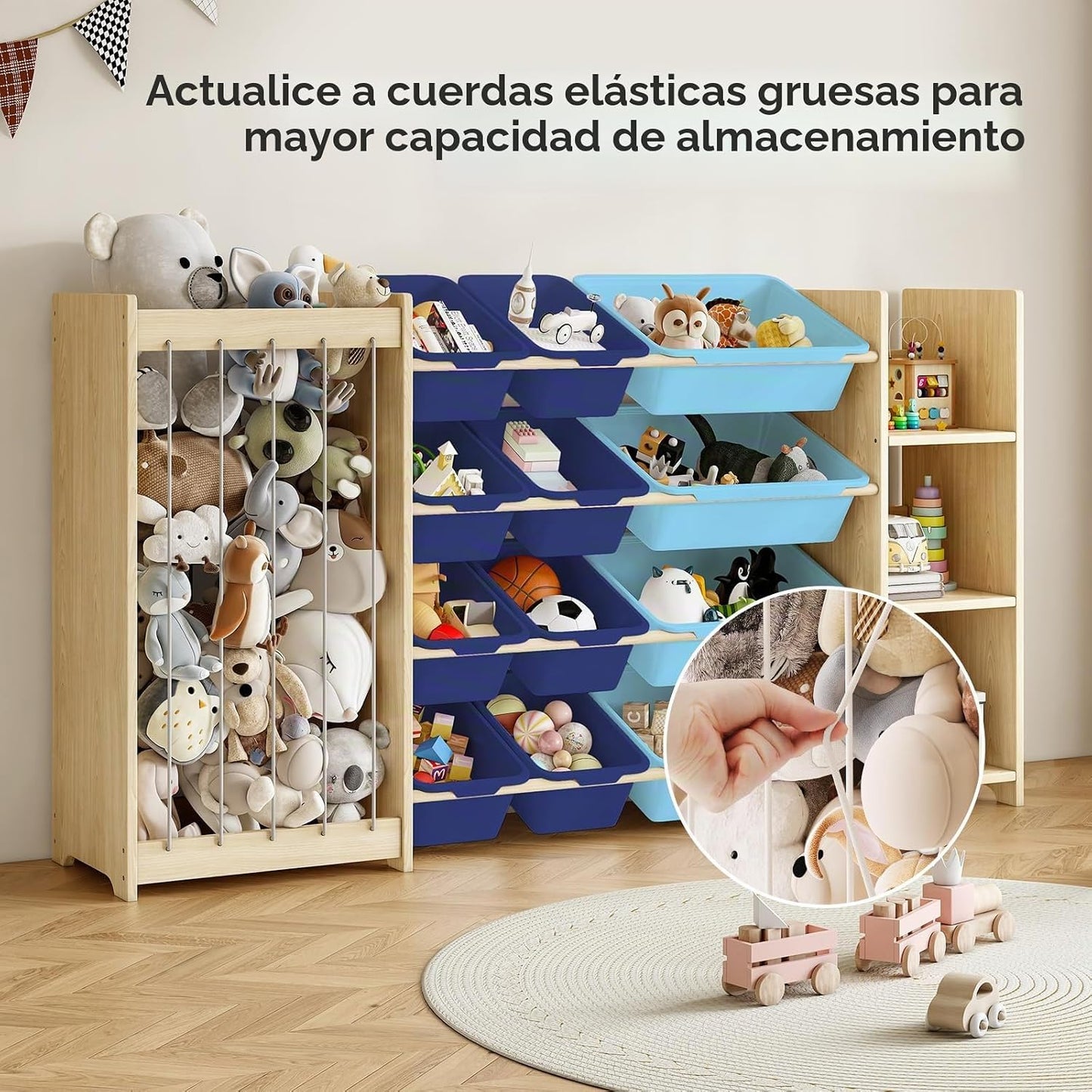 EXPERLAM Organizador de almacenamiento de juguetes 3 en 1, soporte...
