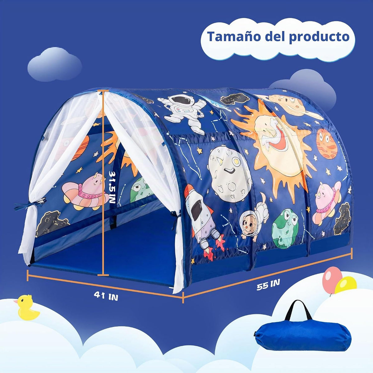 ANC POP Tienda de campaña para niños con tira de luces LED de 55 x...