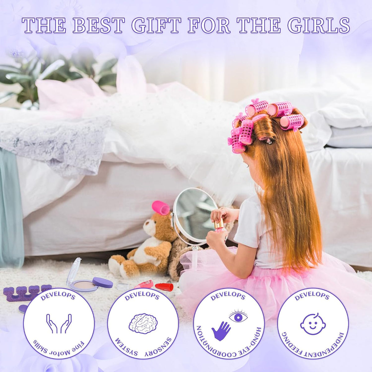 Juegos de maquillaje para niñas de 5 a 8 años, maquillaje lavable p...